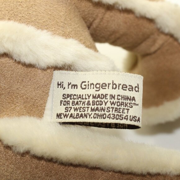 Bath & Body Works Plush HI I'M GINGERBREAD Teddy Bear 9" Two Tone Sherpa Suede - Picture 9 of 10